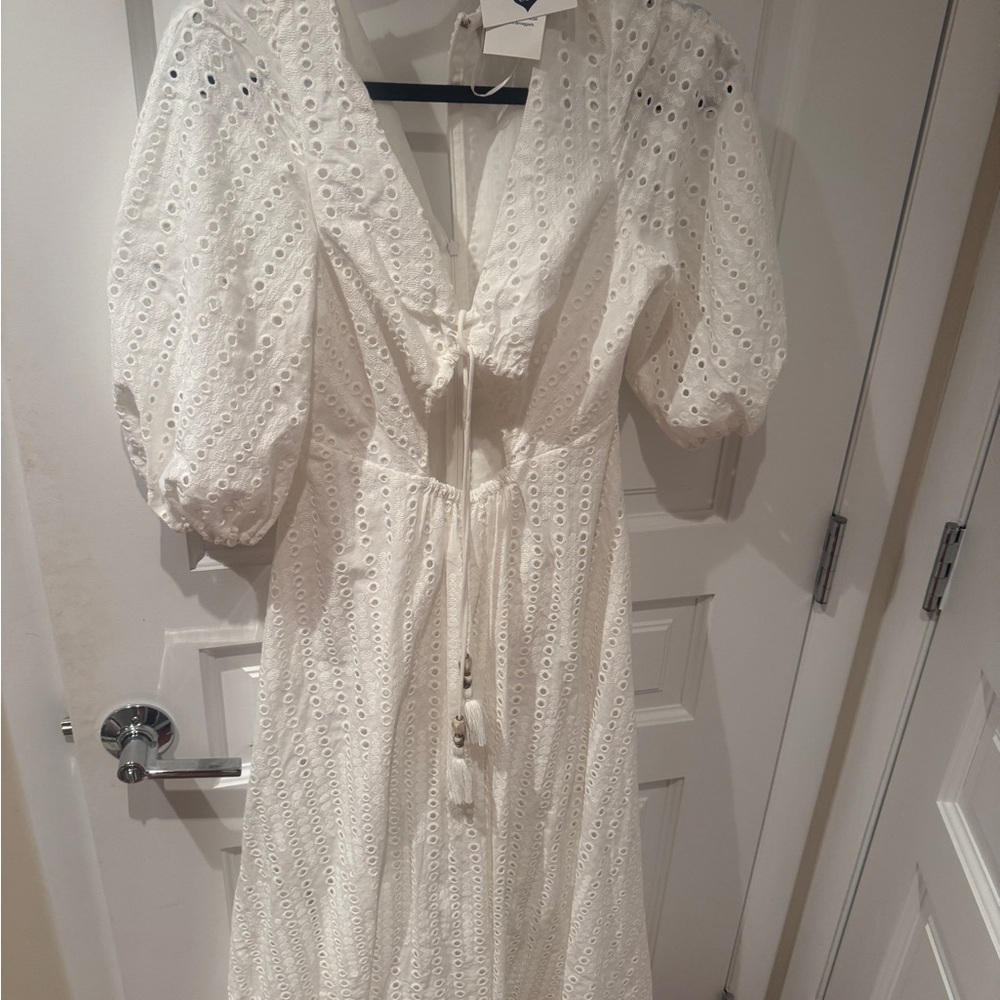 Elegant White Eyelet Dress